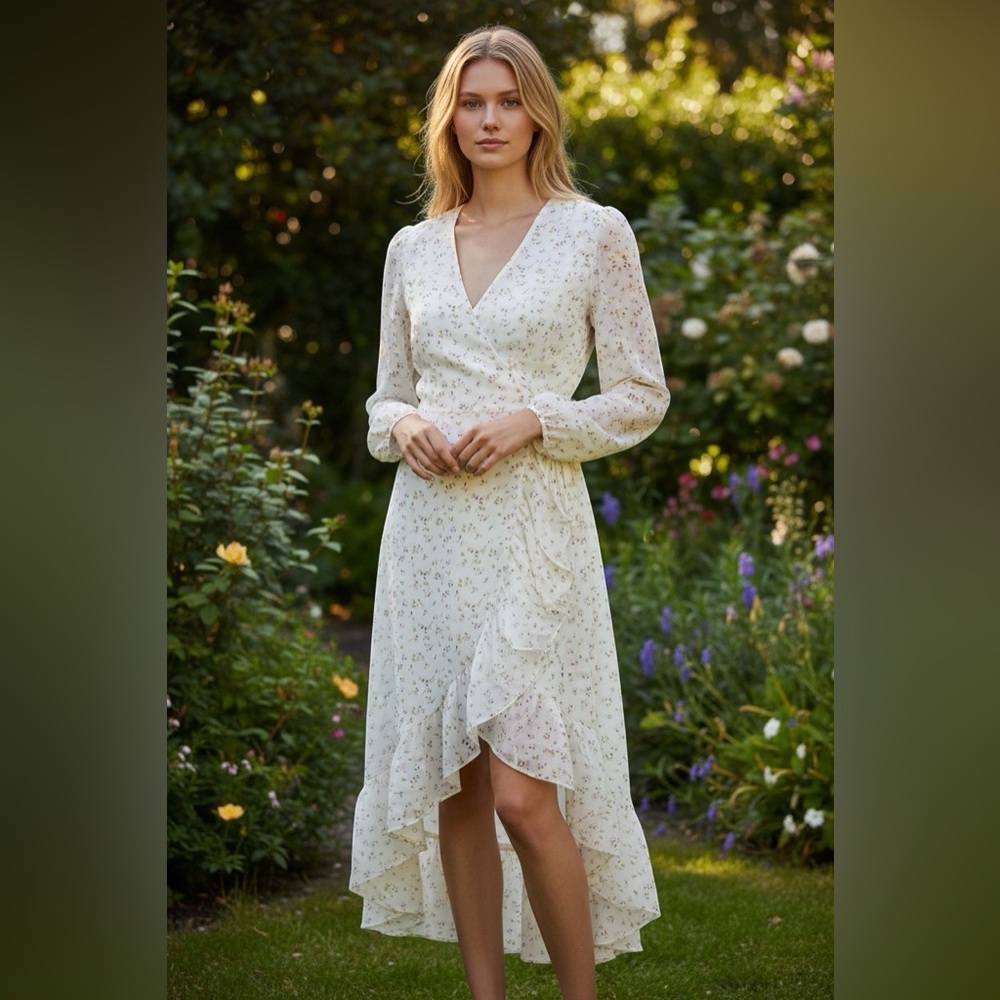 WAYF FLORAL Beautiful wrap dress . Step into effortless elegance  🌸